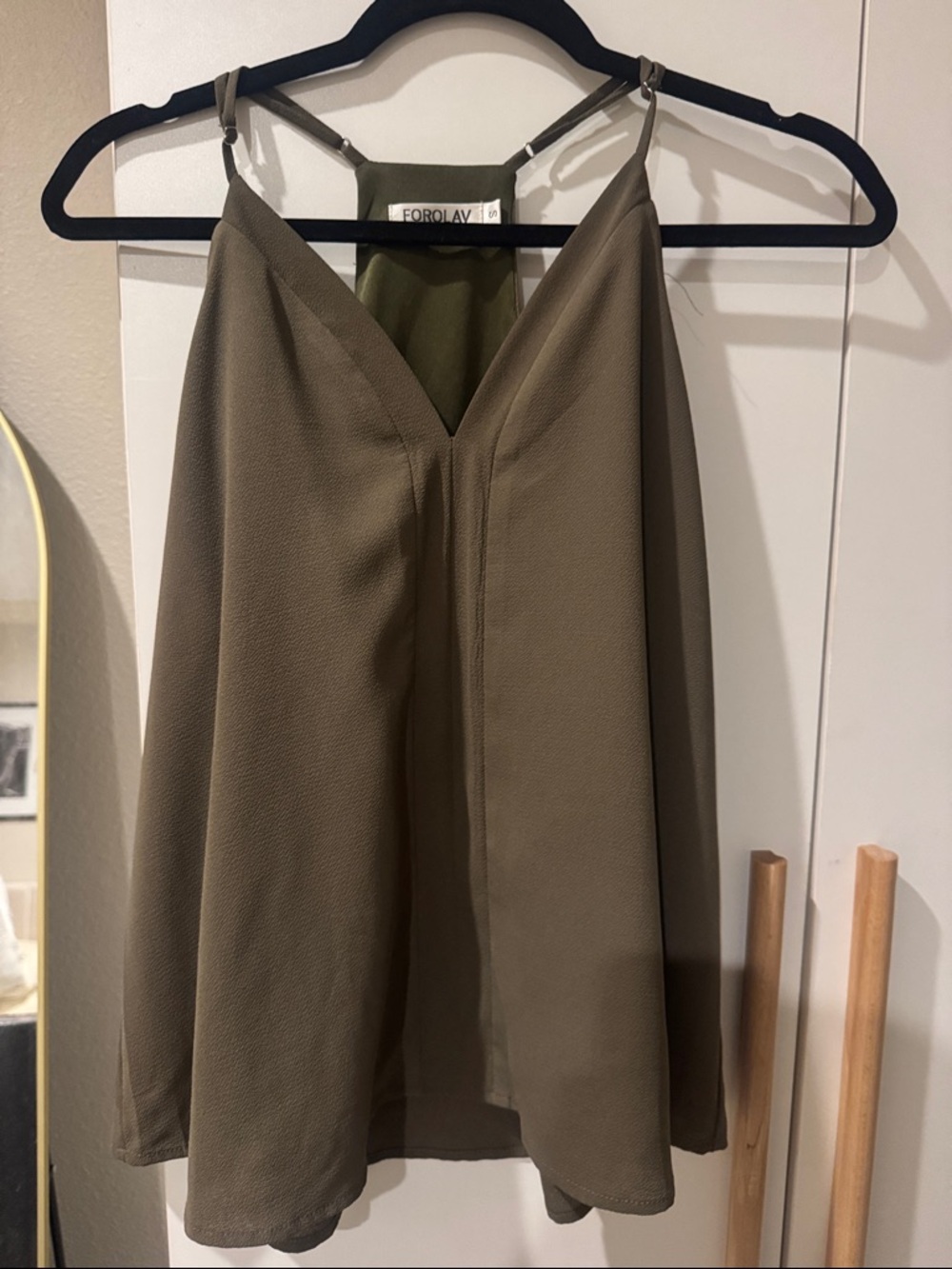Olive V-Neck Cami Blouse
